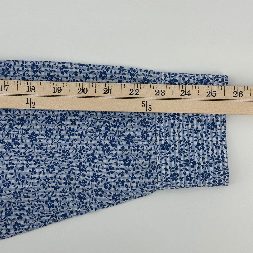 Banana Republic Blue and White Floral Button-Down Shirt